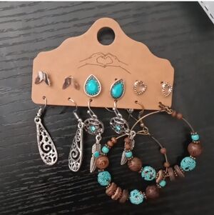 NEW 6prs of BOHO vintage inspired dangle earrings set